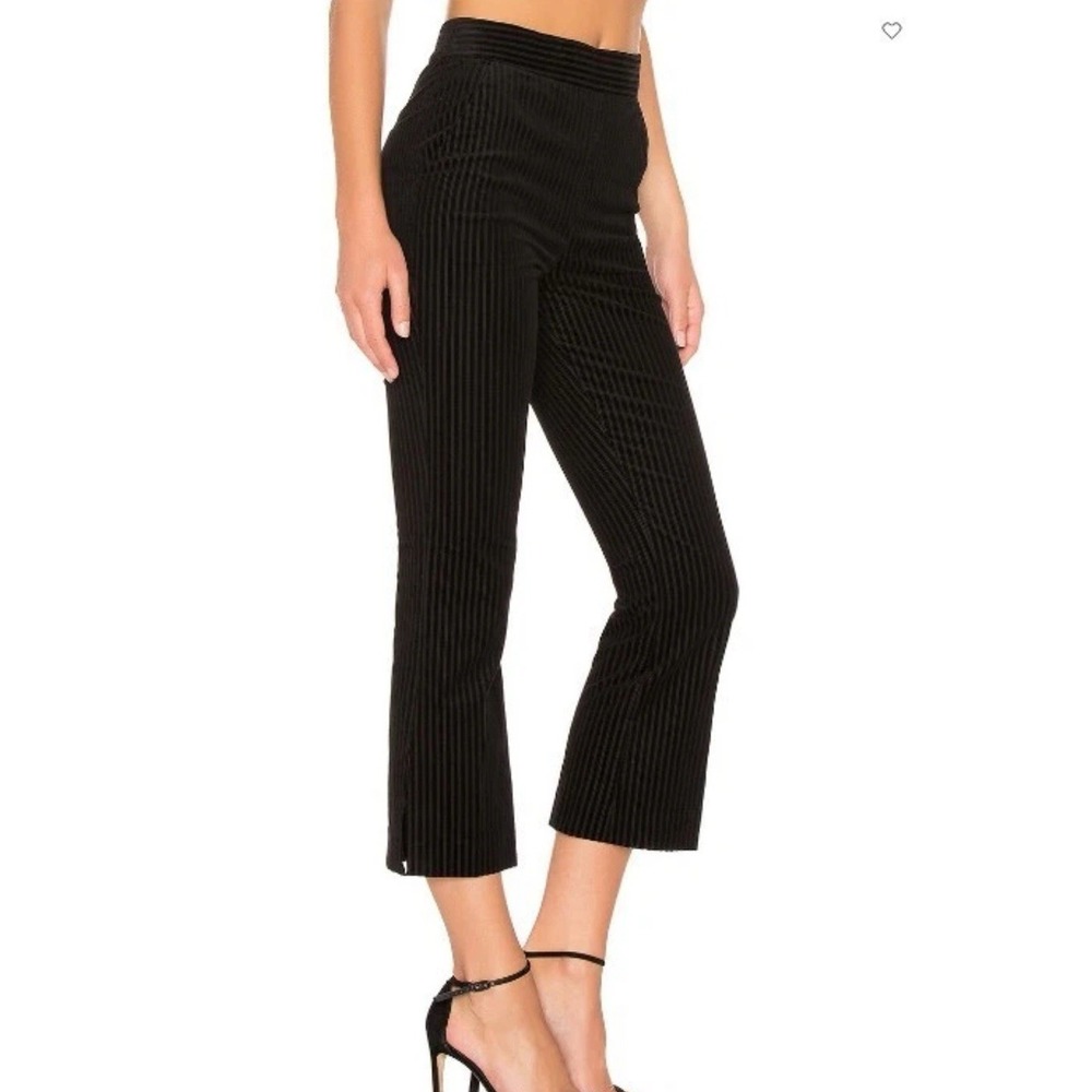 Revolve Frame Variegated Slit Pants Mini Boot Noir Pinstripe Women's Size 6